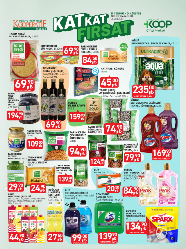 30 Temmuz - 4 Ağustos 2025 KOOP Market indirimli ürünler! Tarım Kredi Kooperatifi Market aktüel indirimli ürünler neler?