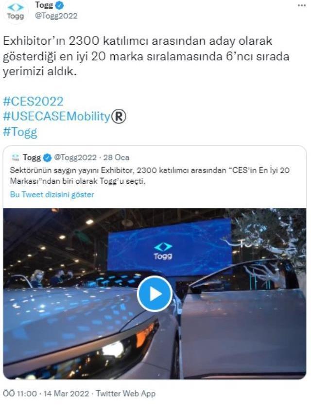 Yerli otomobilden göğsümüzü kabartan başarı! 2 bin 300 firma arasında ilk 6'ya girdi