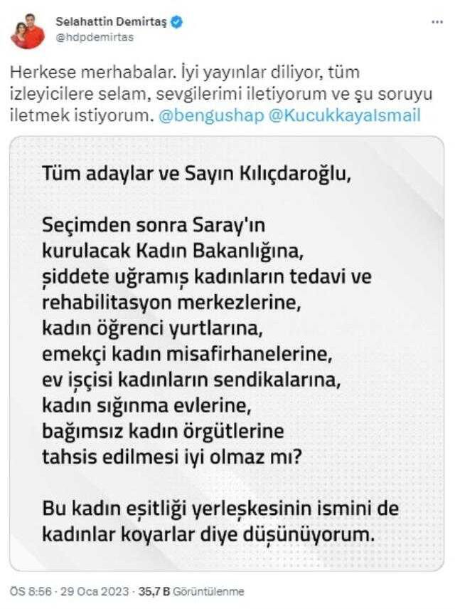 Selahattin Demirtaş'tan Kemal Kılıçdaroğlu'na canlı yayında soru