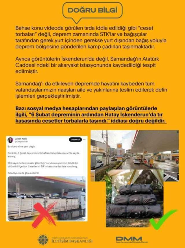 Hatay İskenderun'da tır kasasında cesetler taşındığı iddiası doğru değil