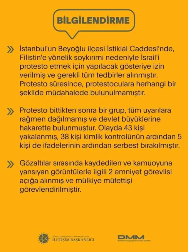 Beyoğlu'nda İsrail'le ticareti protesto edenlere ters kelepçe gözaltı