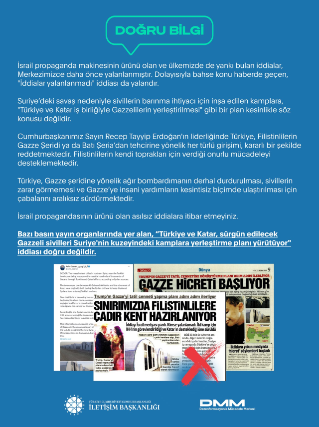 Filistinliler için sınırda çadır kent mi kuruluyor? Cumhurbaşkanlığı'ndan açıklama var