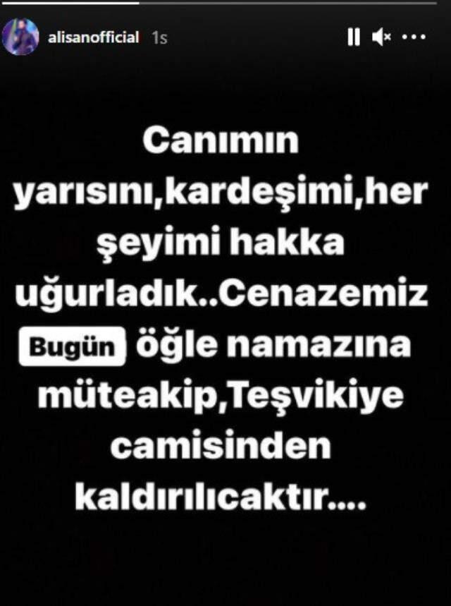 Kardeşi Selçuk Tektaş'ın ölümüyle yıkılan Alişan'dan ilk paylaşım: Canımın yarısını hakka uğurladık