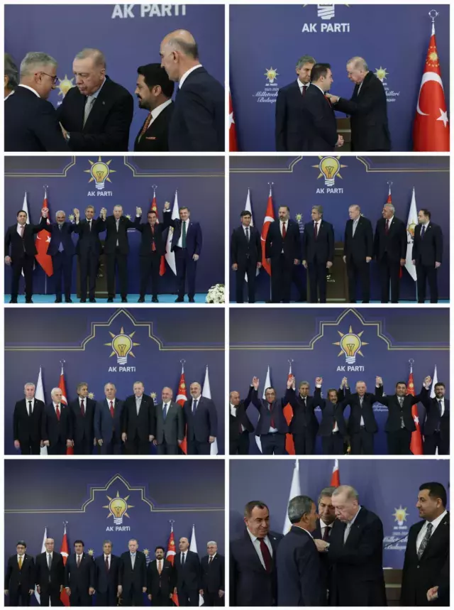 7 belediye başkanı AK Parti'ye katıldı! Erdoğan rozetlerini bizzat taktı