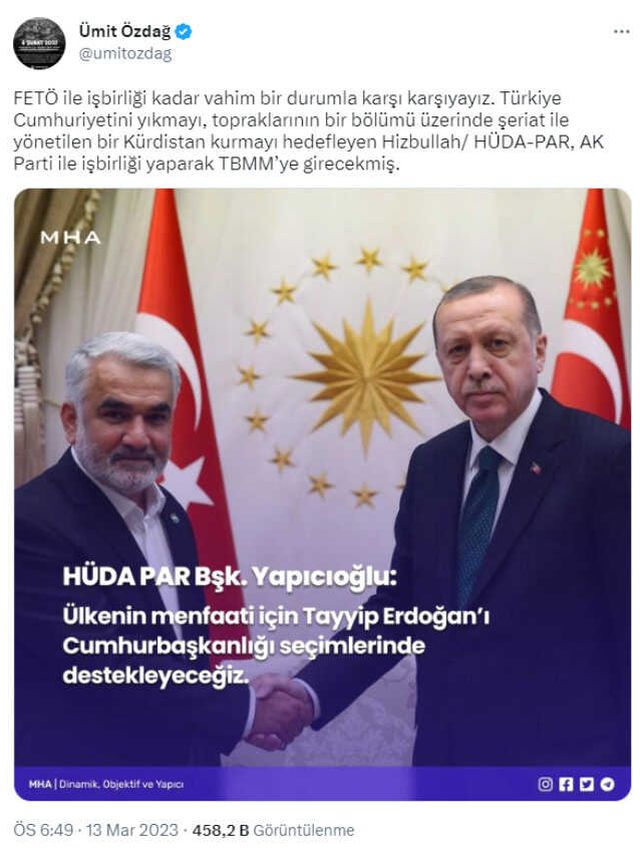 Özdağ'dan AK Parti ile HÜDA Par görüşmesine sert tepki: FETÖ ile işbirliği kadar vahim bir durumla karşı karşıyayız