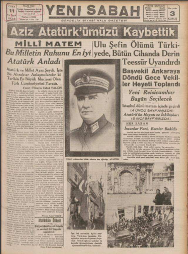 10 Kasım 1938 gazete manşetleri! Atatürk'ün ölümü gazete manşetlerine nasıl yansıdı?