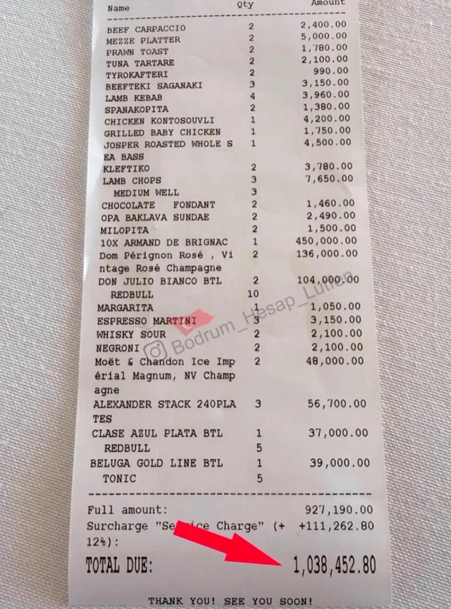Bordum'da hayrete düşüren hesap! Lüks araba parasını restorana bıraktı