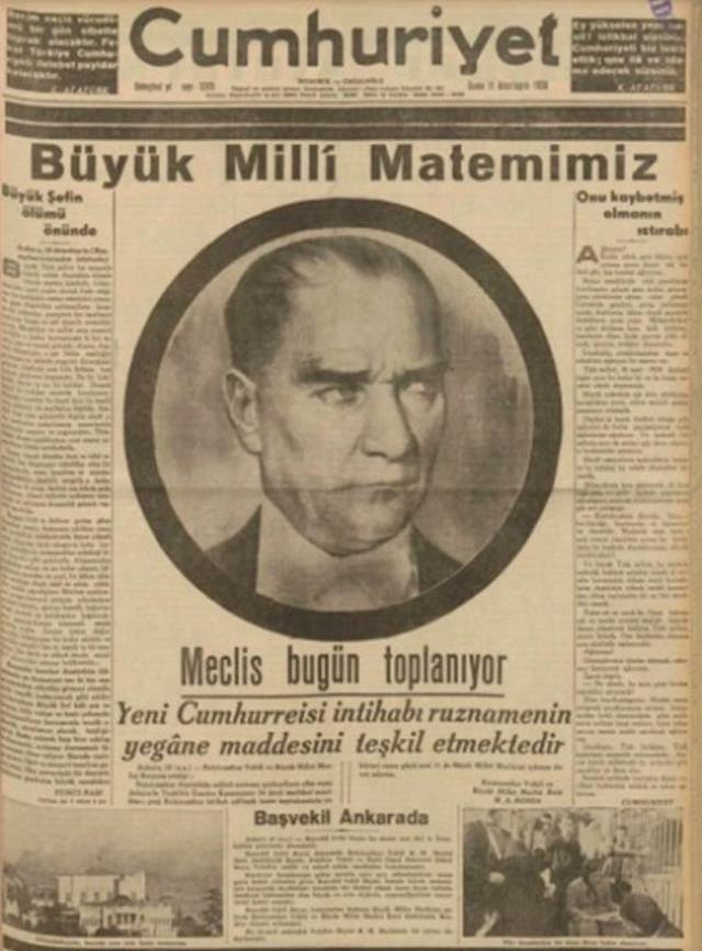 10 Kasım gazete manşetleri 1938! İşte 1938 yılı, 10 Kasım gazete manşetleri!