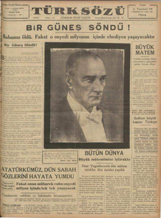 10 Kasım 1938 gazete manşetleri! Atatürk'ün ölümü gazete manşetlerine nasıl yansıdı?