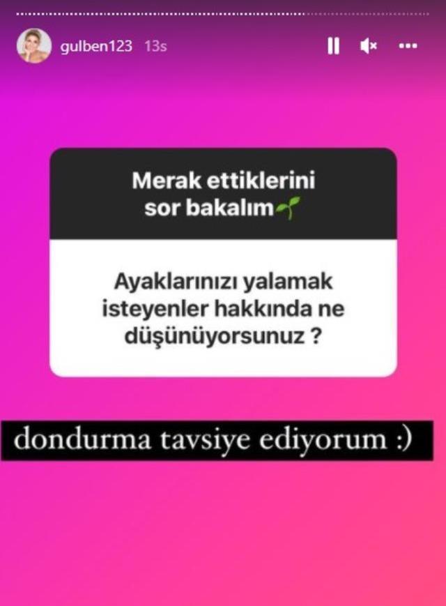 Gülben Ergen'den ayaklarını yalamak isteyen takipçilerine öneri: Dondurma yalayın