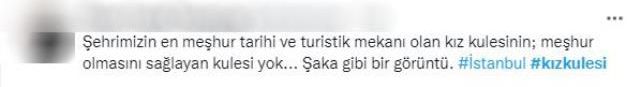 Restorasyonda olan Kız Kulesi'nin son görüntüleri sosyal medyada gündem oldu