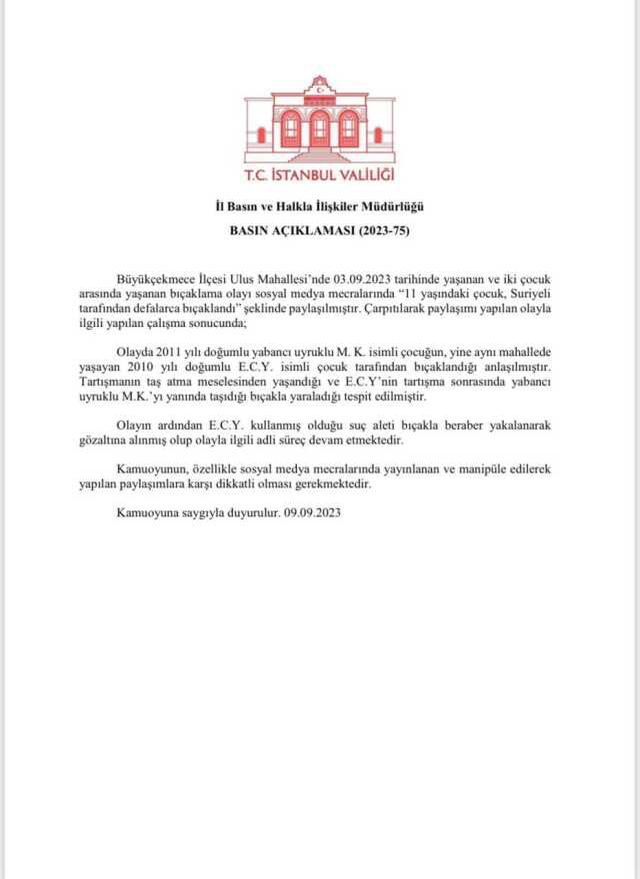 13 yaşındaki çocuk, arkadaşını böyle bıçakladı! Valilik 'yabancı uyruklu' iddiasını yalanladı