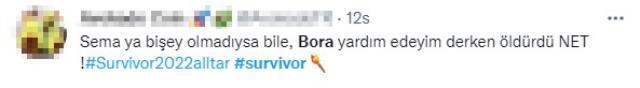 Survivor'da sakatlanan Sema'nın üzerine düşerek müdahale etmeye çalışan Bora'ya tepki yağıyor
