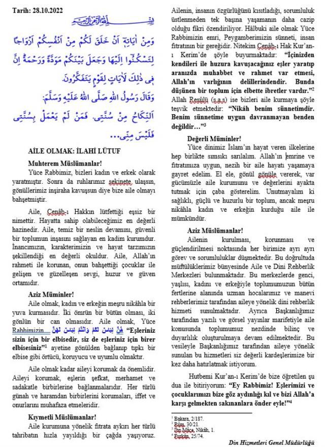 28 Ekim 2022 Cuma Hutbesi! Bugünkü Cuma hutbesi PDF: Diyanet 28 Ekim Cuma Hutbesi!