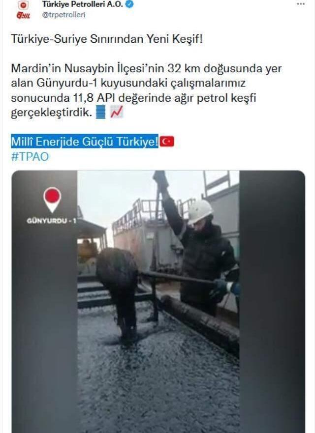 TPAO, Türkiye-Suriye sınırında ağır petrol keşfetti