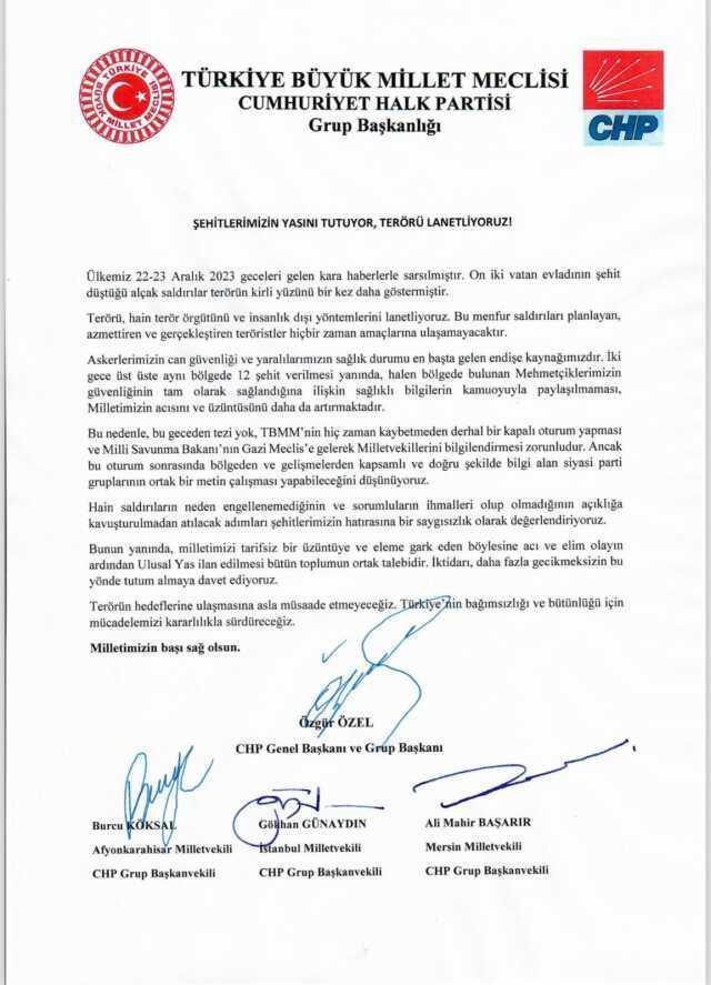 TBMM'deki 4 partiden teröre karşı ortak bildiri! CHP ve DEM Parti imza atmadı