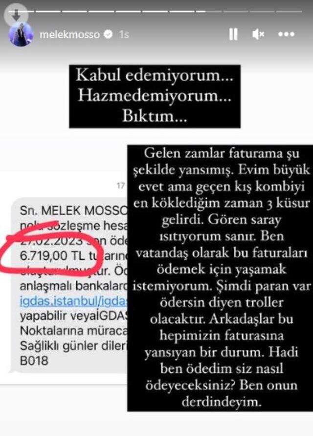 Melek Mosso, evine 6 bin 700 TL'lik doğal gaz faturasına isyan etti: Hazmedemiyorum, bıktım