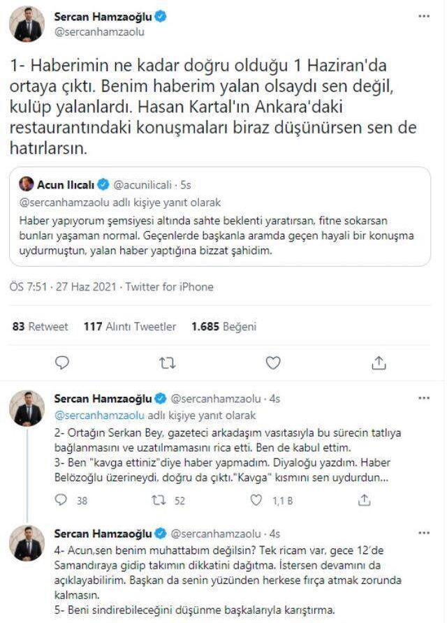 Gazeteci Sercan Hamzaoğlu'nun paylaşımına Acun Ilıcalı'dan olay yorum: Yalan haber yaptığına bizzat şahidim