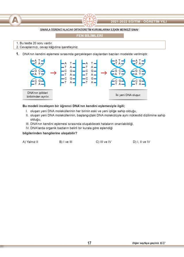 LGS Cevap Anahtarı 2022: A, B, C ve D kitapçığı LGS soru ve cevapları! LGS kitapçığı soru ve cevap anahtarı! LGS kitapçığı!