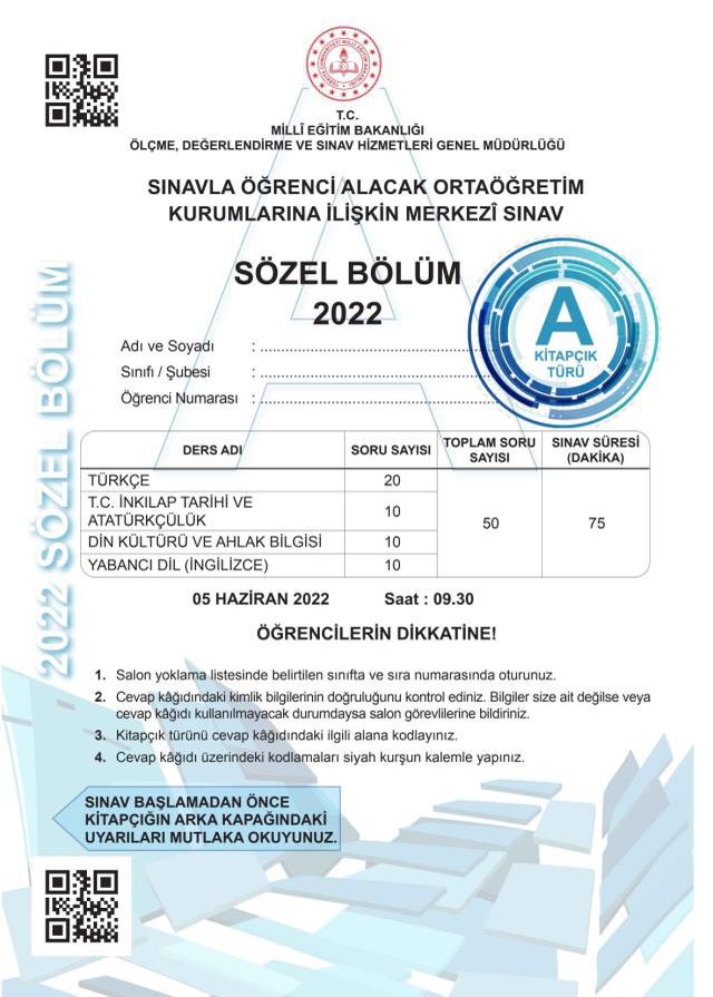 LGS soruları yayınlandı mı? MEB 2022 LGS soruları ve cevap anahtarı!