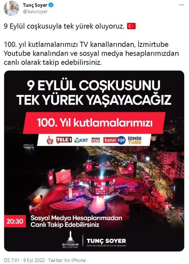 İzmir Tarkan konseri canlı yayın izle! 9 Eylül Cuma 2022 Tarkan konseri canlı yayın nereden izlenir? Tarkan konseri canlı yayını hangi kanalda?