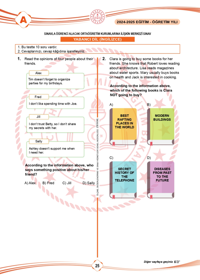LGS soru cevapları! 2025 LGS Türkçe, Matematik, Fen Bilimleri, İnkılap Tarihi, İngilizce, Din Kültürü SÖZEL -SAYISAL soru cevapları PDF indir – oku!