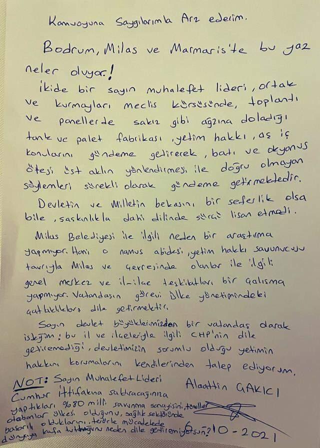 Alaattin Çakıcı yeni mektup paylaştı, Kılıçdaroğlu'na seslendi: Neden dile getiremiyorsun?