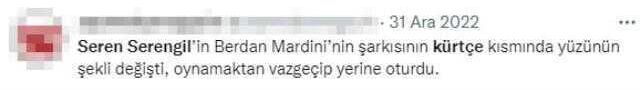 Seren Serengil'in Kürtçe şarkı söyleyen Berdan Mardini'ye verdiği tepki seyircileri kızdırdı
