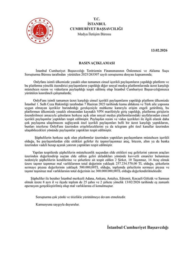 OnlyFans operasyonu! 16 kişi gözaltına alındı, 2 şirkete el konuldu