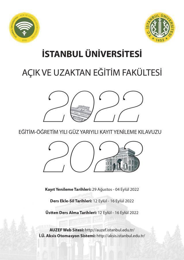 AUZEF kayıt yenileme nasıl yapılır? AUZEF kayıt yenileme ekranı!