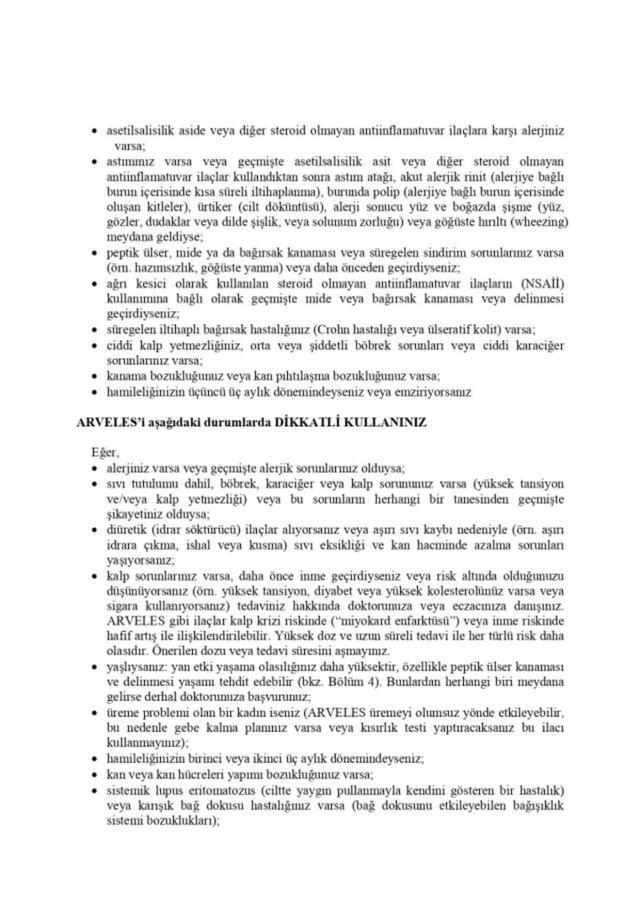 Arveles ateş düşürür mü?