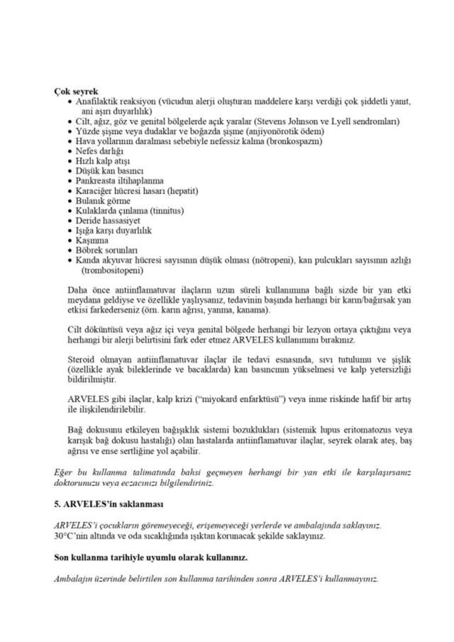 Arveles ateş düşürür mü?