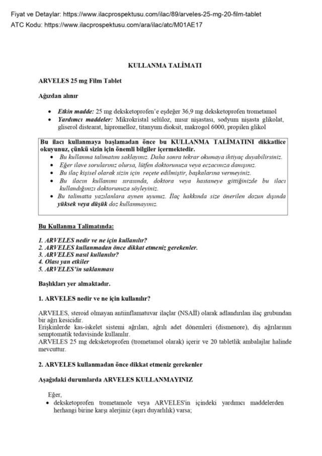 Arveles ateş düşürür mü?