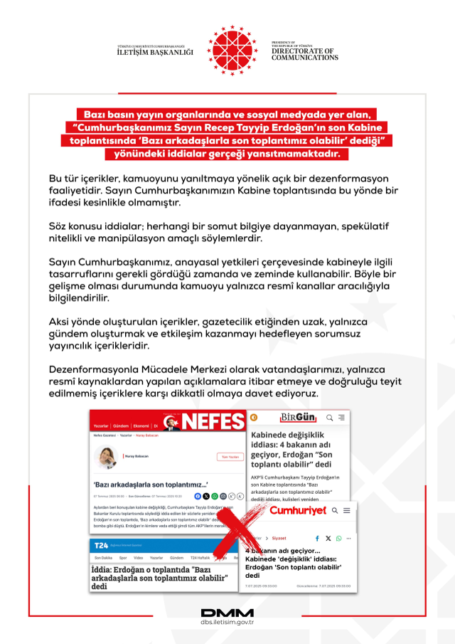 'Kabine değişecek' iddiasına net açıklama