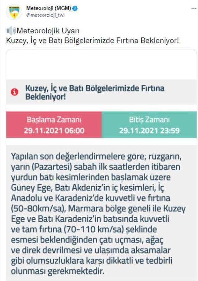 Marmara ve batı bölgelerinde sağanak uyarısı