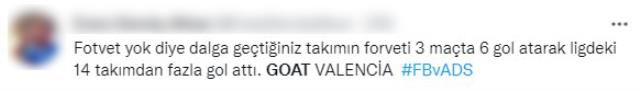 Fenerbahçeliler Valencia'ya neden 'GOAT' diyor? Sosyal medya yıkıldı, paylaşımlar 100 bini geçti
