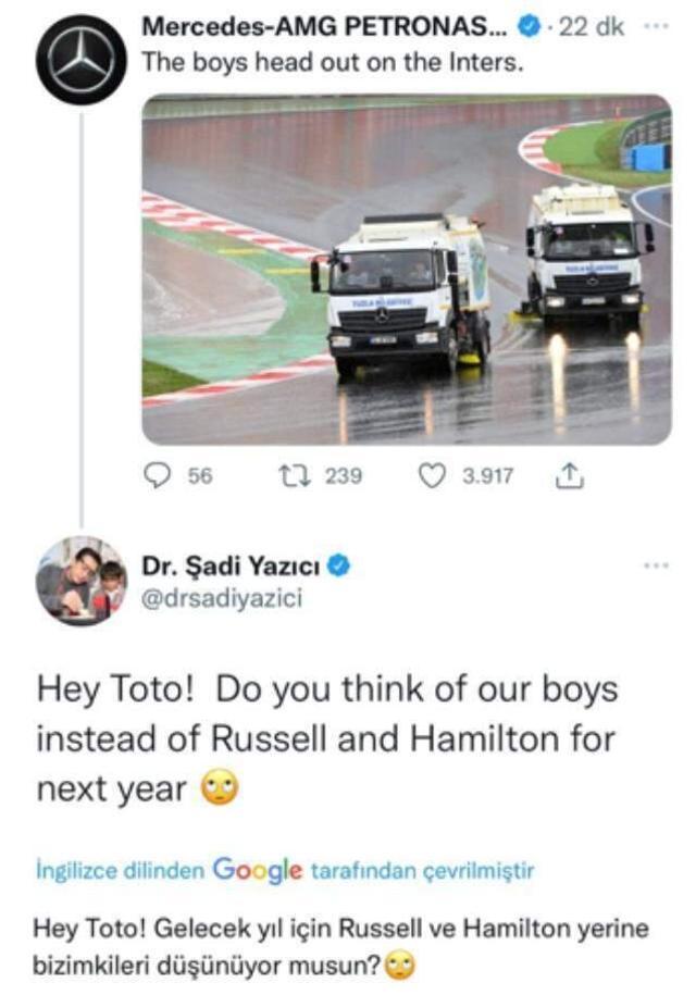 Tuzla Belediye Başkanı Şadi Yazıcı'dan Formula 1 pilotlarına yol süpürme araçları ile güldüren gönderme