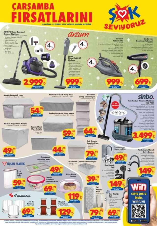 ŞOK AKTÜEL KATALOĞU 26-30 Haziran | ŞOK'a gelen ürünler! ŞOK bu hafta katalog ürünleri neler? ŞOK fiyat listesi!