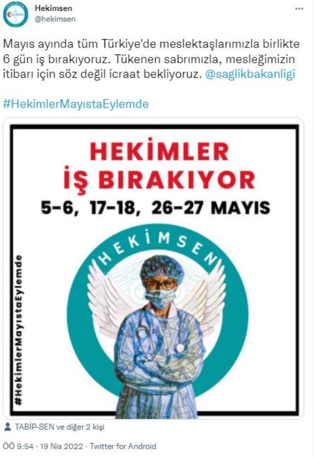 Doktor mayıs ayında 6 gün iş bırakacak!