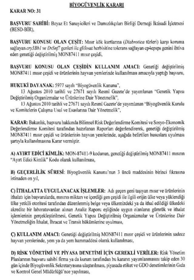 Bazı genetiği değiştirilmiş soya ve mısır çeşitlerinin hayvan yemlerinde kullanımı onaylandı