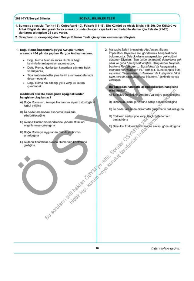 2021 TYT soruları PDF: 2021 TYT soruları ve cevapları!