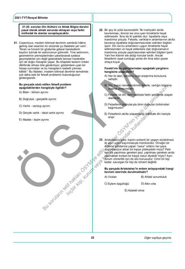 2021 TYT soruları PDF: 2021 TYT soruları ve cevapları!