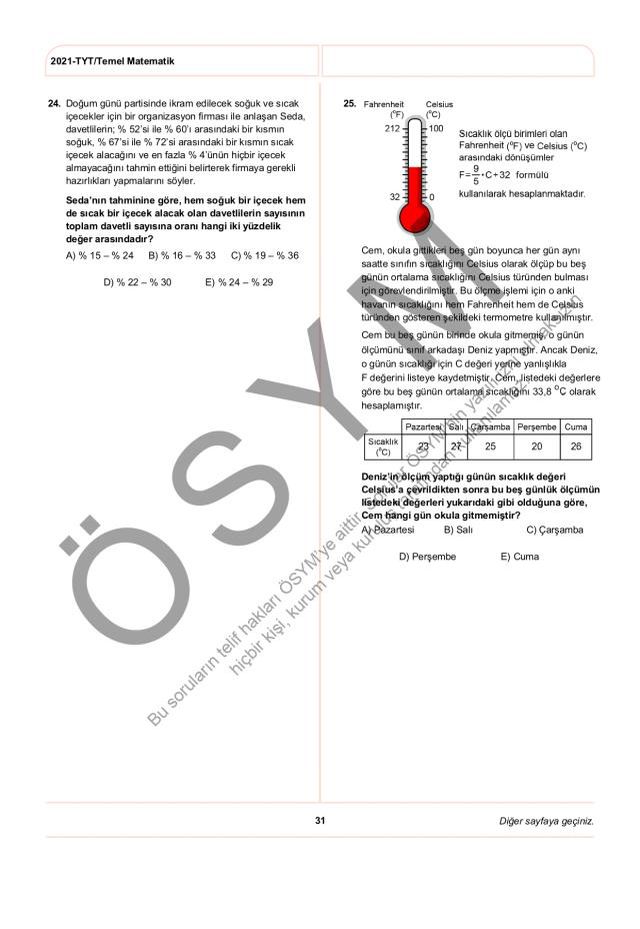 2021 TYT soruları PDF: 2021 TYT soruları ve cevapları!