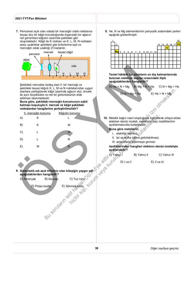 2021 TYT soruları PDF: 2021 TYT soruları ve cevapları!