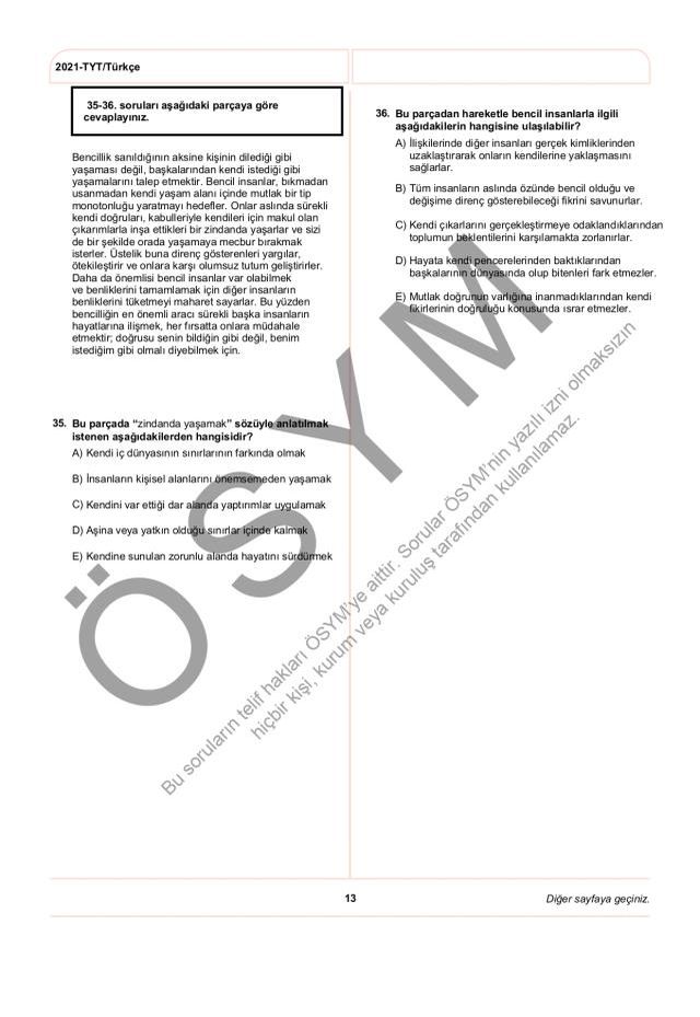 2021 TYT soruları PDF: 2021 TYT soruları ve cevapları!