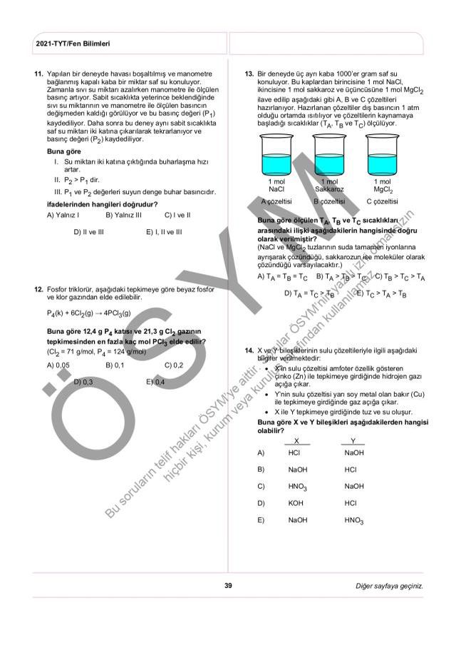2021 TYT soruları PDF: 2021 TYT soruları ve cevapları!