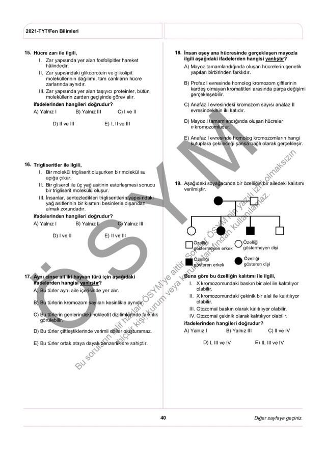 2021 TYT soruları PDF: 2021 TYT soruları ve cevapları!