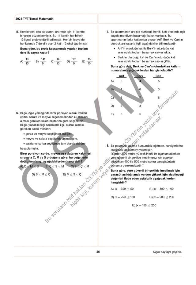 2021 TYT soruları PDF: 2021 TYT soruları ve cevapları!