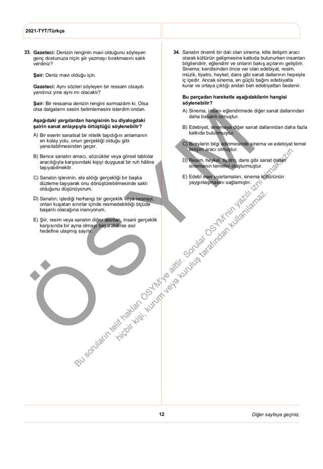2021 TYT soruları PDF: 2021 TYT soruları ve cevapları!