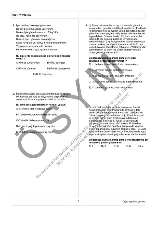 2021 TYT soruları PDF: 2021 TYT soruları ve cevapları!